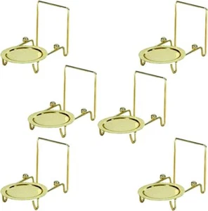 HOHIYA 6pc Cup and Saucer Display Stand Tea Holder Rack for China Teacup Gold  - Picture 1 of 5