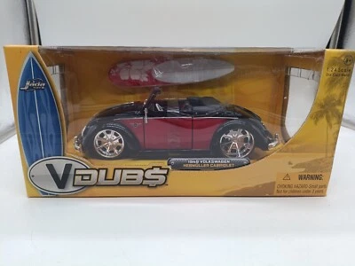 1949 Volkswagen Beetle Hebmuller Cabriolet + surf 1/24 1 24 JADA TOYS V DUBS §§ - Immagine 1 di 4
