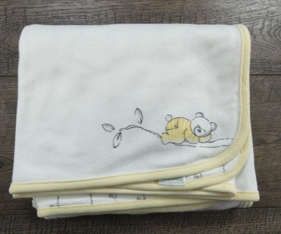 Gymboree Bebé Niña Niño Vintage Precious One Borde Amarillo Oso Bebé Manta Foto 1 de 4