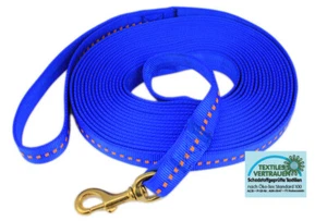 Softlonge Pferde Longe Longierleine 4,5,8,10Meter 15,25mm m Messingkarab.BLAU - Bild 1 von 1