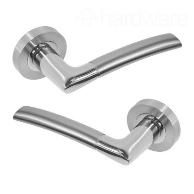 Lorenzo Chrome Internal Door Handles Sets - Dual Polished and Satin Chrome Sets - Image 1 of 3