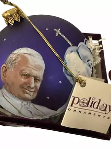 Hergestellt in Polen, schönes handbemaltes handgeblasenes Weihnachtsschmuck des Papstes - Bild 1 von 15