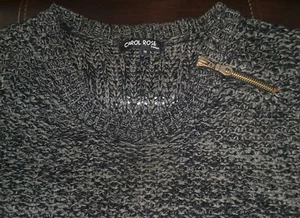 Carol Rose Charcoal Gray Knit Sweater Tunic Long Sleeve Acrylic See description  - Picture 1 of 5