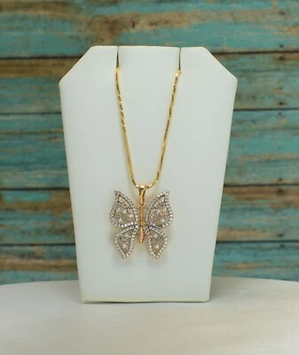 Butterfly Pendant Necklace - 14K Gold Plated Butterfly Necklace- For Women, Girl - Image 1 of 4