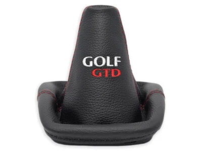 PARA VW GOLF 4 IV CUERO FUNDA PALANCA DE CAMBIO BORDADO GOLF GTD COSTURAS ROJO - Imagen 1 de 4
