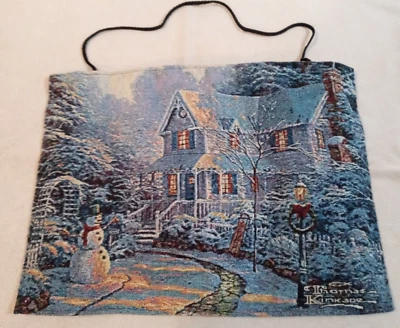 Tapeçaria iluminada Avon Thomas Kinkade fibra óptica LED A NOITE ANTES DO NATAL - Imagem 1 de 4