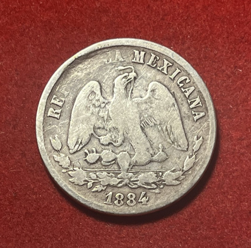 1884/2 年 Do,C メキシコ 50センタボス銀貨 メキシコ 50センタボ銀貨☆1943年／未使用／アンティークコイン