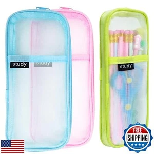 ISUSSER 3pcs Pencil Case Set, Pencil Pouch, Pencil Bag, Clear Pencil Case Wit - Picture 1 of 5