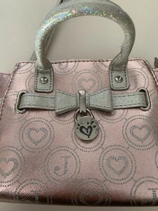 Justice Glitter Purse, Pink & Silver with Bow and Lock, Excellent Condition - Picture 1 of 6