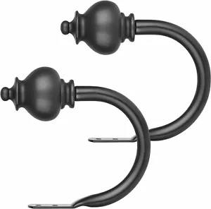 (Negro- Juego de 2) Gancho para cortinas montado en pared con acabados de calabaza - Imagen 1 de 5