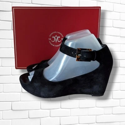 Туфли-лодочки Johnston & Murphy черные замшевые на танкетке с открытым носком женские Tricia размер 8 - Изображение 1 из 4