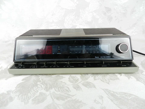 Vintage Sears Clock Radio AM/FM Alarm Red LED Big Readout 317.23980 Cover
