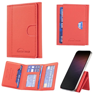 Estuche universal con soporte para tarjetas de bolsillo y billetera con extracción magnética para teléfono celular Foto 1 de 4