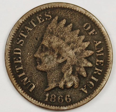 1866/6 Indian Head Cent.  Error.  V.G.  112745 Cover