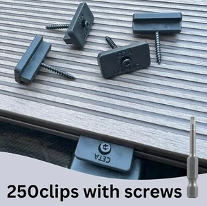 Clip per Decking Composite Fissaggi Nascosti Plastica T WPC & BLACK Viti 250pz 2,5m - Foto 1 di 8