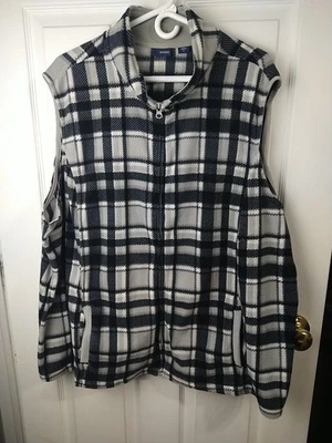 Basic Editions Woman 3X Plaid Vest Full Zip Sleeveless Pockets Casual Outdoor  - Image 1 of 4