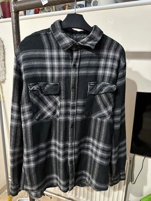 Brixton BOWERY Shirt Men's XL Grey Plaid Check Standard Fit Long Sleeve Flannel - Image 1 of 4