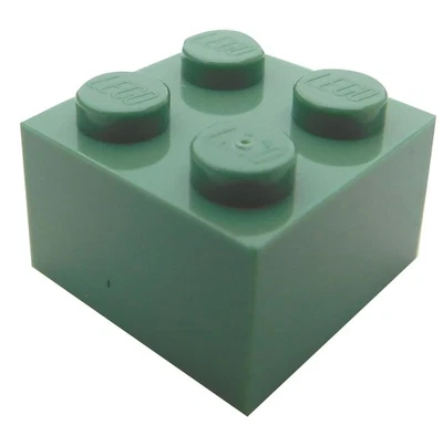 Lego 10 Stück Stein 2x2 sandgrün (sand green) Classic City Steine 3003 Neu - Bild 1 von 2