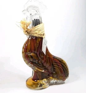 Vintage Rooster Chicken Decanter 11.5 in Wine Vinegar Bottle Collectible Glass - Picture 1 of 4