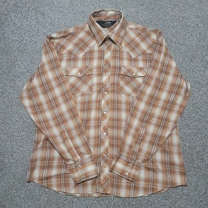 Vtg Van Cort Blend Plaid Shirt By F.W. Woolworth 70s Western Rockabilly Pearl L - Picture 1 of 4