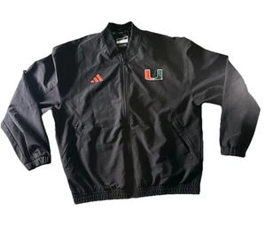 Adidas University Of Miami Hurricanes Giacca Full Zip Rilasciata Giocatore Uomo L - Foto 1 di 10