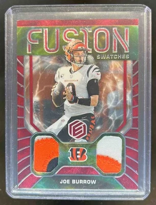 2022 Panini Elements Joe Burrow Fusion Patch Cobalt #23/27 Bengals - Image 1 of 2
