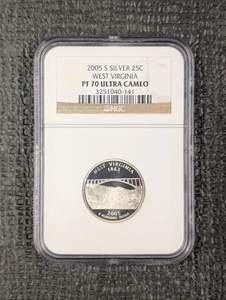 2005-S PF 70 ULTRA CAMEO West Virginia Silver Statehood Quarter NGC - Picture 1 of 4