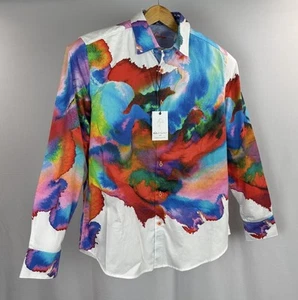 Camisa Robert Graham Abotonada Para Hombres 2XL Arte Vibrante Multicolor Puño Abatible Exclusiva - Imagen 1 de 14