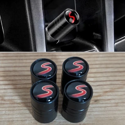 R61 MINI Cooper S Metal Cylinder Dust Valve Cap Covers Black - Image 1 of 4