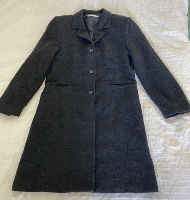 Max Studio Wool Blend Coat Womens S Charcoal Gray  3/4 Length Dressy Business - Image 1 of 4