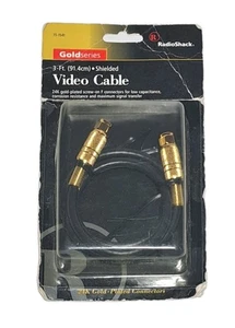 Cable de video Radio Shack chapado en oro 24k 3 pies NUEVO - Imagen 1 de 3