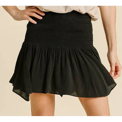 Minifalda UMGEE Negra Calada Fluida Ligera Viscosa Talla Pequeña (S) Foto 1 de 4