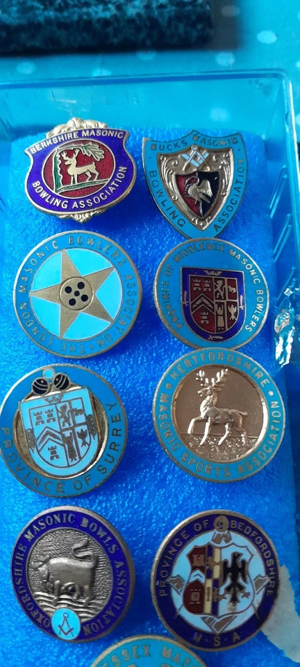 9 Masonic Association Bowls Badges - Image 1 of 1