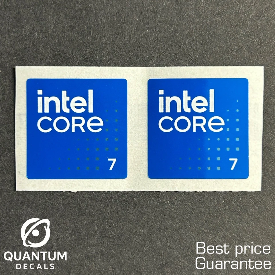 2x OEM Intel Core 7 Desktop / Laptop sticker label (NEW) 18mm x 18mm - Image 1 of 1