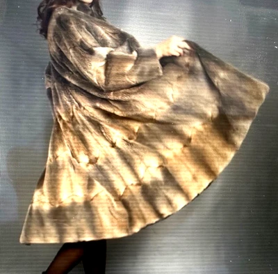 AMAZING REAL SHEARED MUSKRAT COAT FUR JACKET VERY LONG BEAUTIFUL SIZE M - Image 1 of 4