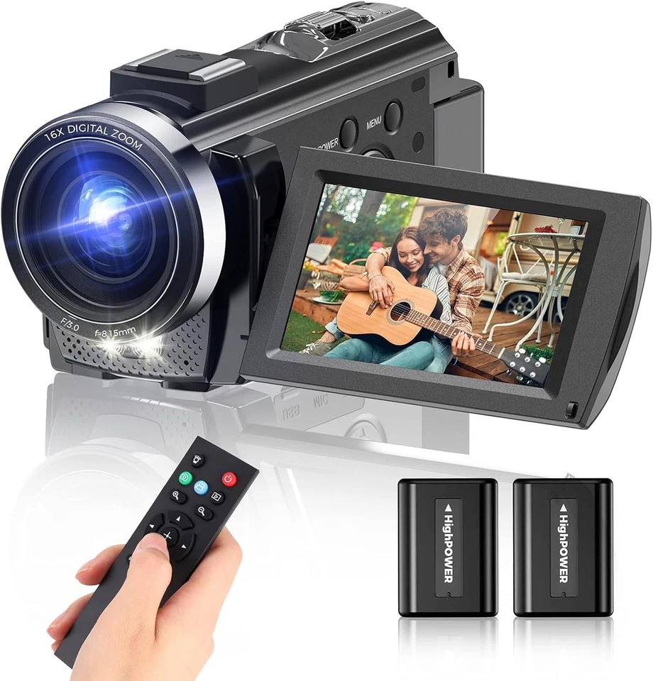 Video Camera Camcorder, Full HD 1080P Digital Youtube Vlogging Camera Recorder,V - Image 1 of 4