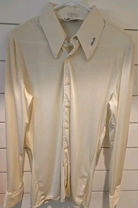 Camisa discoteca vintage años 70 Off White Nik unisex talla mediana abotonada - Imagen 1 de 15