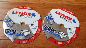(2) Lenox Tools 1972923 METALMAX Diamond Edge Cutoff Wheel, 6" x 7/8" Blades NEW - Picture 1 of 2