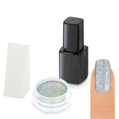Galaxy Holographic Pigment Puder STARTER SET Laser Chrome Glitter Mirror Nail UV - Bild 1 von 3