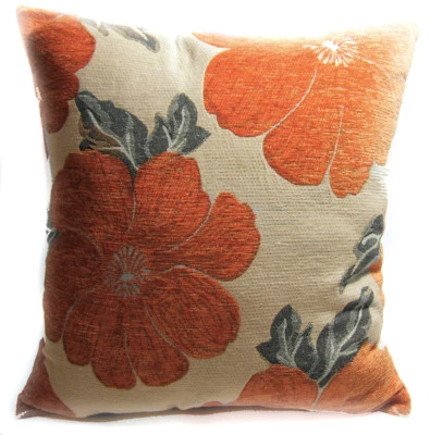 Wb06Aa Naranja Flor Margarita Chenilla Funda Cojín/Funda de Almohada*Tamaño Personalizado Foto 1 de 4