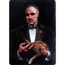 the Godfather with Cat / Marlon Brando 8x12 metal sign