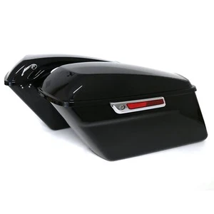 Gloss Black Panniers w/Lock set for Harley-Davidson FLHX Street Glide 17-17 - Picture 1 of 5
