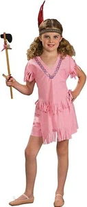 Indian Girl Native American Pocahontas Pink Fancy Dress Halloween Child Costume - Picture 1 of 4