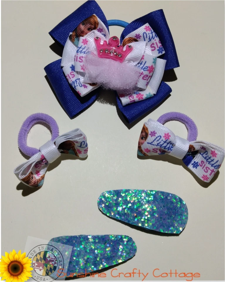 Little Sister "Anna" Inspired Hair Bow Set of 5 - Image 1 of 4
