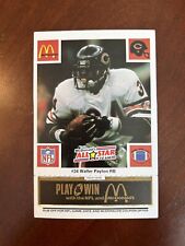 1986 McDonald's Play & Win All-Star Black Tab Walter Payton Chicago Bears