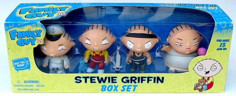 Stewie Griffin Box Set 4 Figures Figurines New Sealed Box Family Guy Cover