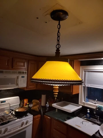 Antique Virden Scott & Fetzer Amber Yellow Light Fixture Cover