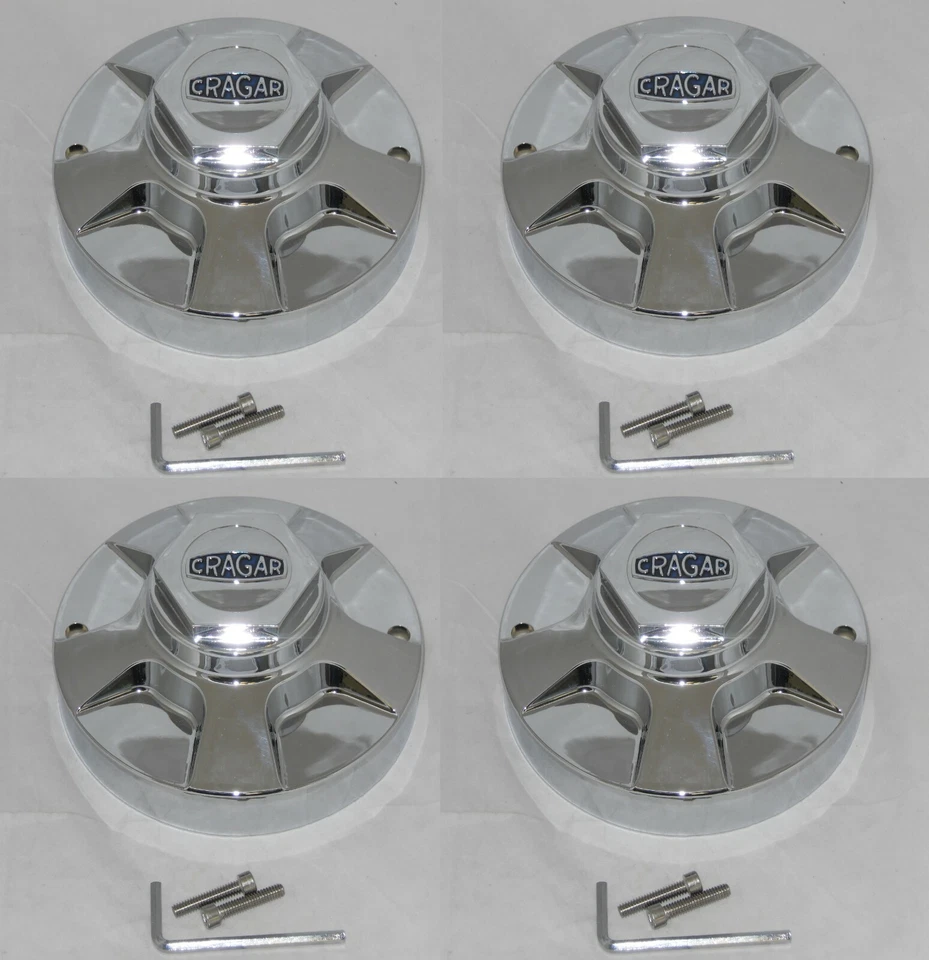 4 TAPAS OFERTA CRAGAR SERIE 390 LLANTA CROMADA A-390HK TAPA CENTRAL CON TORNILLOS  Foto 1 de 1