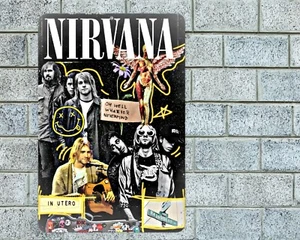 Nirvana Sign Aluminum Metal 8"x12" Garage Man Cave Classic Rock - Picture 1 of 1