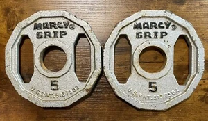 Marcy Grip 5# Piastre di peso in ferro USA coppia - Foto 1 di 2